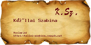 Kállai Szabina névjegykártya